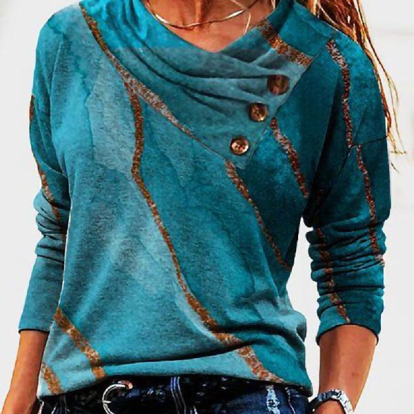 Quality Cross Collar Long Sleeve Top For Women.