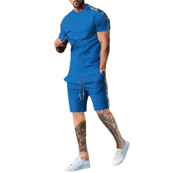 Quality Zipper Short Sleeve Shorts Set For Men - Image 5