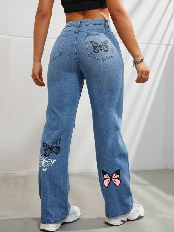 Quality Straight Ripped Denim Jean Pants For Women. - Image 7