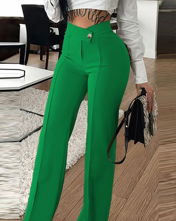 Quality Slim Straight-leg Pants Trousers For Women. - Image 2